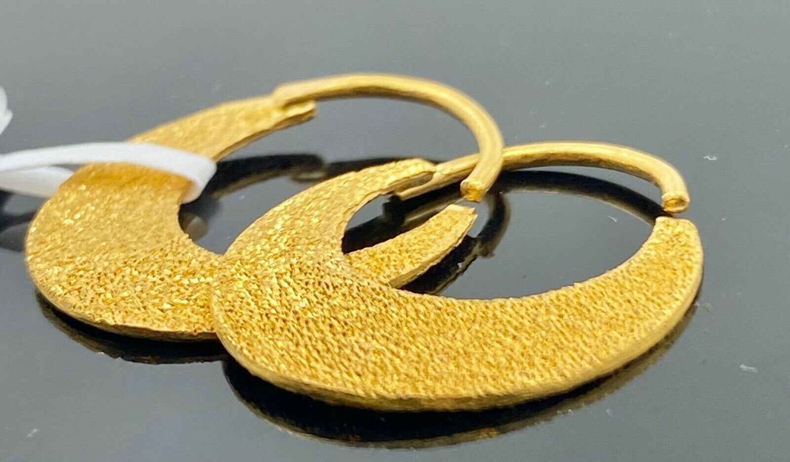 22k Earrings Solid Gold Men Jewelry Simple Nattiyan Sand Etsy