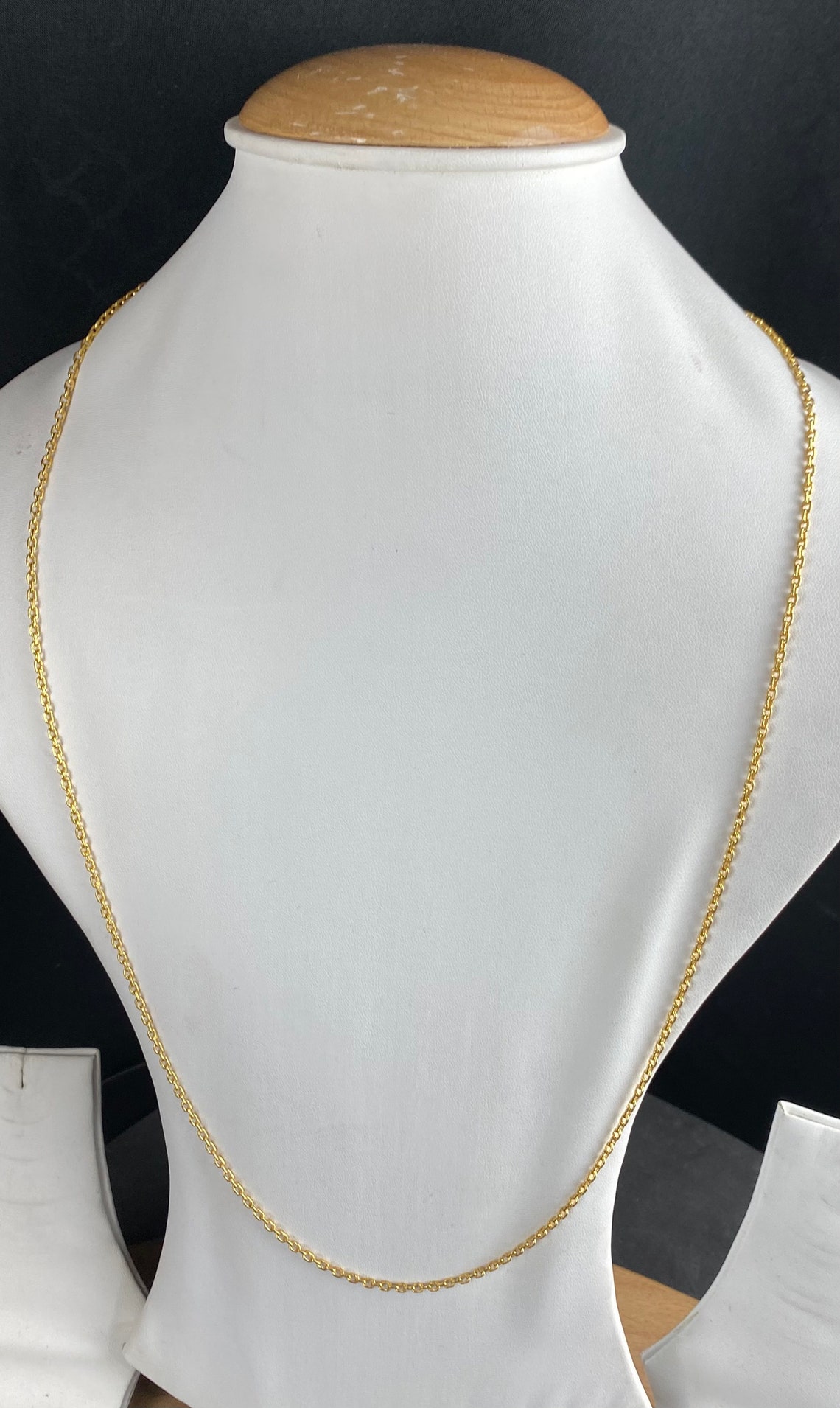 22k Chain Solid Gold Elegant Simple Glossy Palma Link Design Etsy