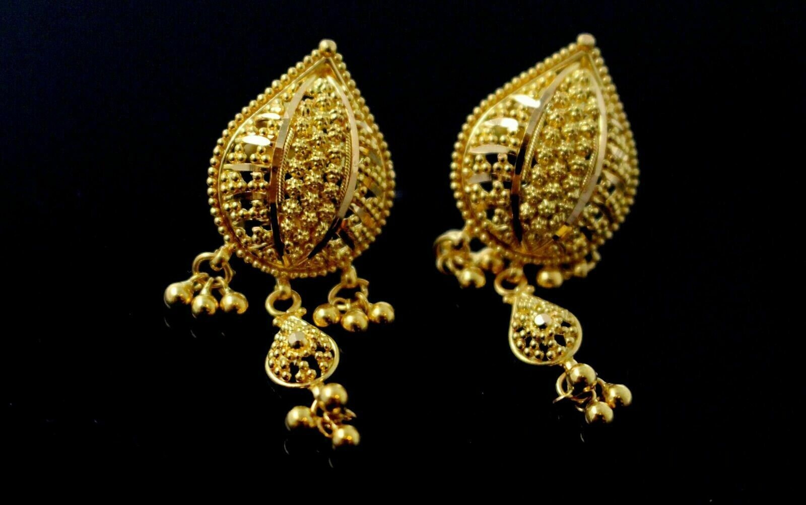 22k 22ct Solid Gold Designer Dangling Stud Earrings E5790 Etsy