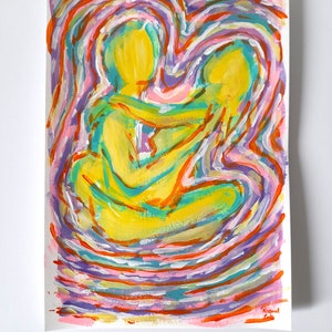 Passion Painting Intimacy Wall Art Abstract Love Artwork for Couples Bedroom Decor Spiritual Decoration Divine Lovers