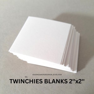 Cartões em branco de 2 x 2 polegadas pré-cortados Twinchies, suprimentos de papel para mídia mista, projetos de arte faça você mesmo em aquarela, marcador de óleo acrílico ou colagem