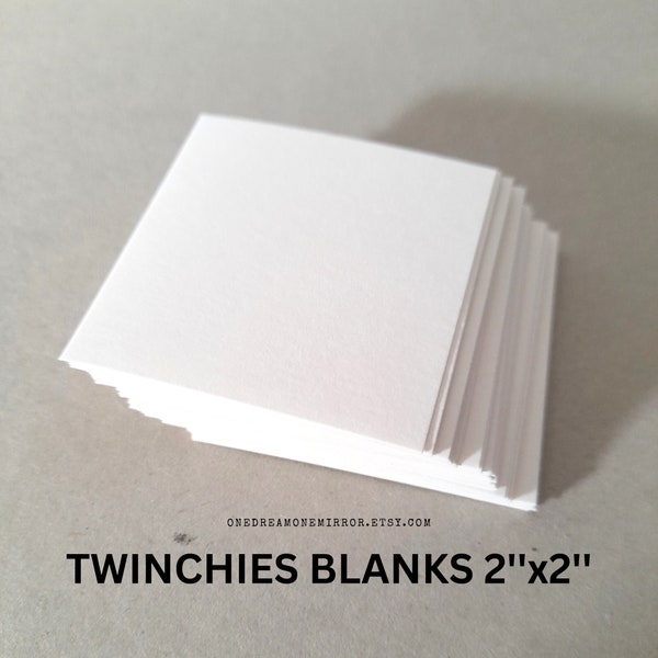 2x2 Inch Blank Cards Pre-Cut Twinchies Mixed Media Paper Supply DIY Art Projects in Watercolor Acrylic Marker or Collage