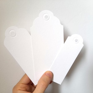 10Pc Blank Tags 300gsm 140lb Heavyweight Watercolor Paper, Decorative Labels with Hole, DIY Christmas Ornament, Gift Wrapping Supply, Xmas