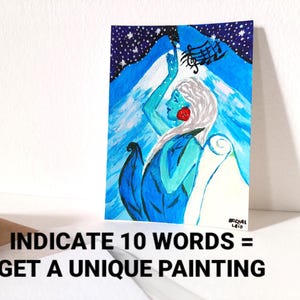 Pittura canalizzata ACEO ORIGINAL ART su ordinazione, regalo intuitivo personalizzato e commovente per gli amici, opera d'arte divina femminile, ritratto dell'anima