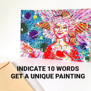 Göttlich weibliche Energie Kunst kanalisiert göttlich weibliche illustrierte psychische lesende Göttin Gemälde auf Bestellung Soul Portrait Intuitives Geschenk
