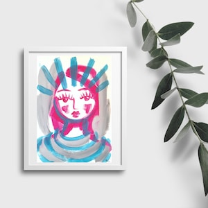 Engel schilderij cadeau voor vrouw abstracte engelenkunst vrouw gezicht abstract kunstwerk engelachtig muurdecor hedendaagse kunst engelachtig gezicht abstracte kunst