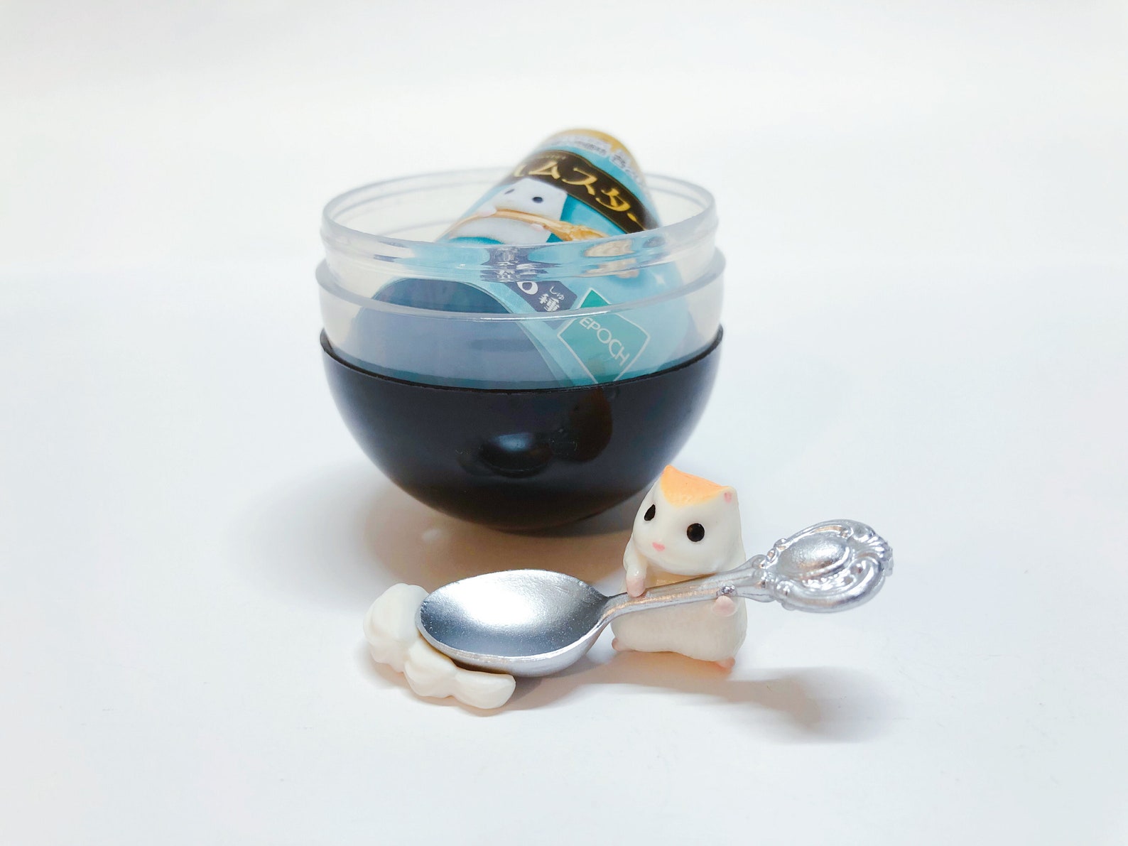 Hamster with Silver Spoon and Cream Hamster Mini Figurine ...