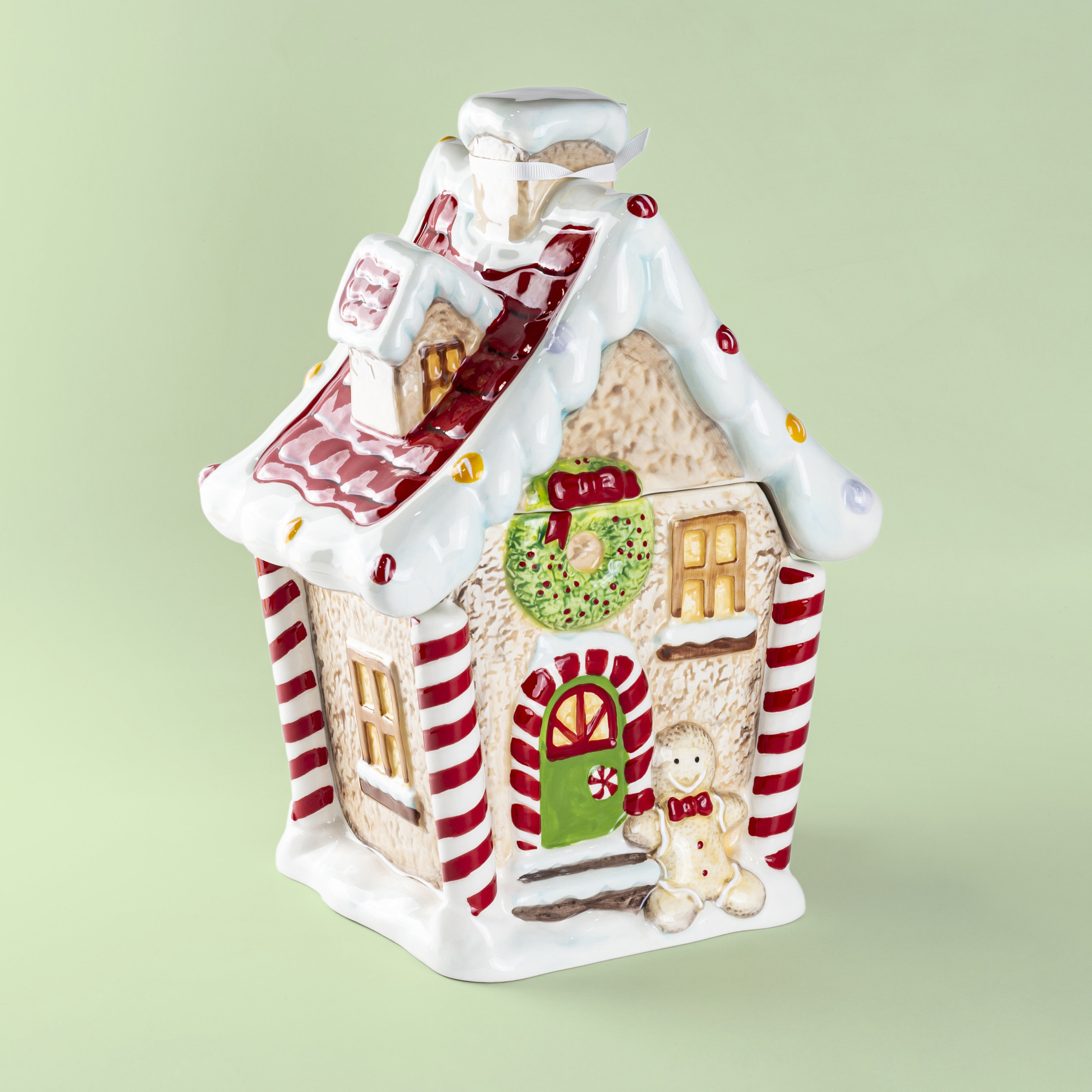 2.4 qt. Gingerbread House Ceramic Cookie Jar Christmas | Etsy