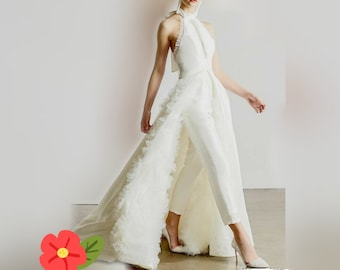 bride pants with train