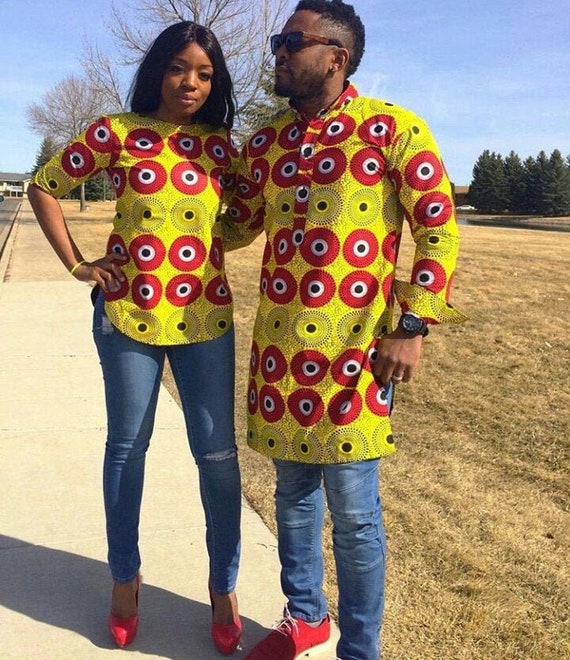 African Couple clothing African women Tops Matching African | Etsy