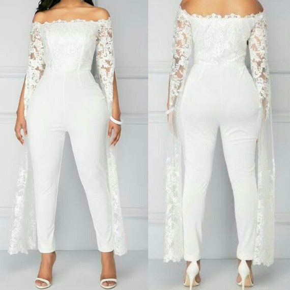 long sleeve wedding jumpsuit