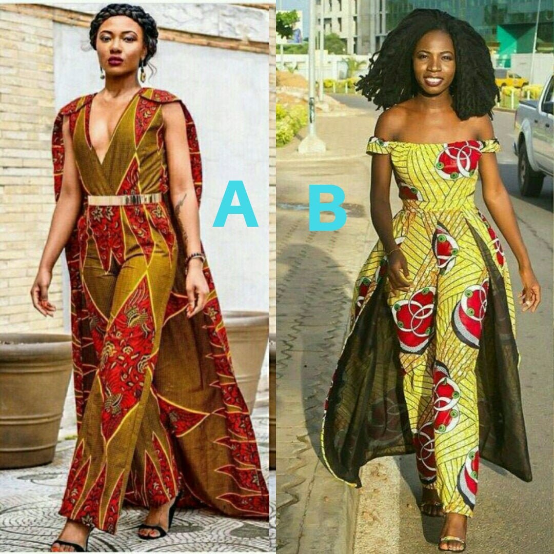 African Print Jumpsuit With Cape / Ankara Jumpsuit With Cape - Etsy Hong  Kong