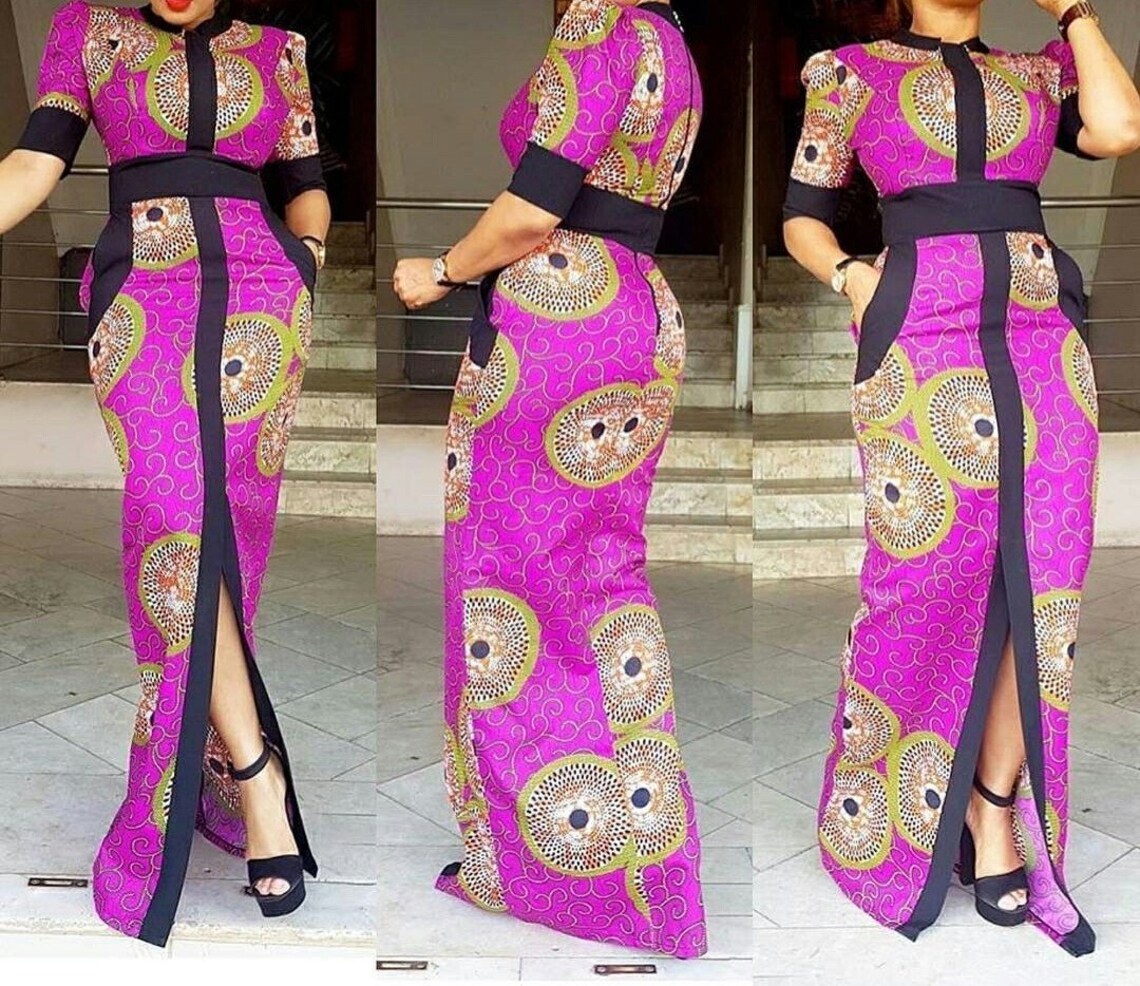 Long Dress / African Women Dress, Traditional Wedding Dress, African Women Clothing, Ankara