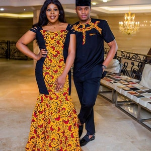 couple traditional wedding attire