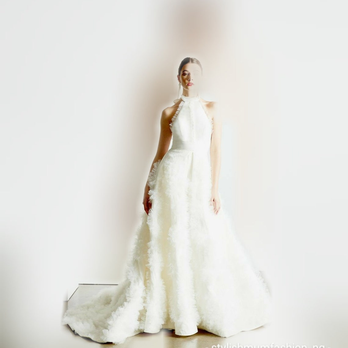 wedding romper with detachable train