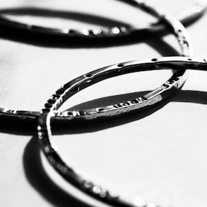 Sterling Silver Bracelet With Hand Stamped Inscription/ Sterling Silver Bangle/ Silver Moon Bracelet/ Moon bangle/ Rustic Moon Bracelet