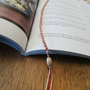 Reeks van 3 gevlochten bladwijzers tijdschrift gevlochten boektekenkralend geschenk huis gemaakt handgemaakte groene blauwe roest