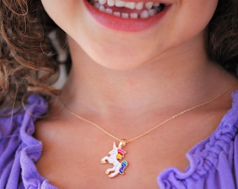 anamitri girl's rainbow unicorn charm