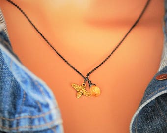 Bee charm necklace