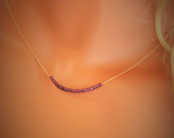 Amethyst bar necklace