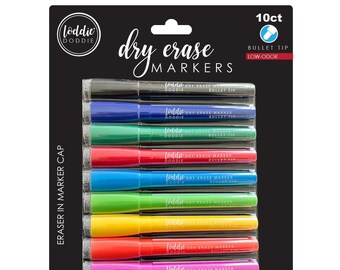 10ct Magnetic Dry Erase Markers with Eraser Caps