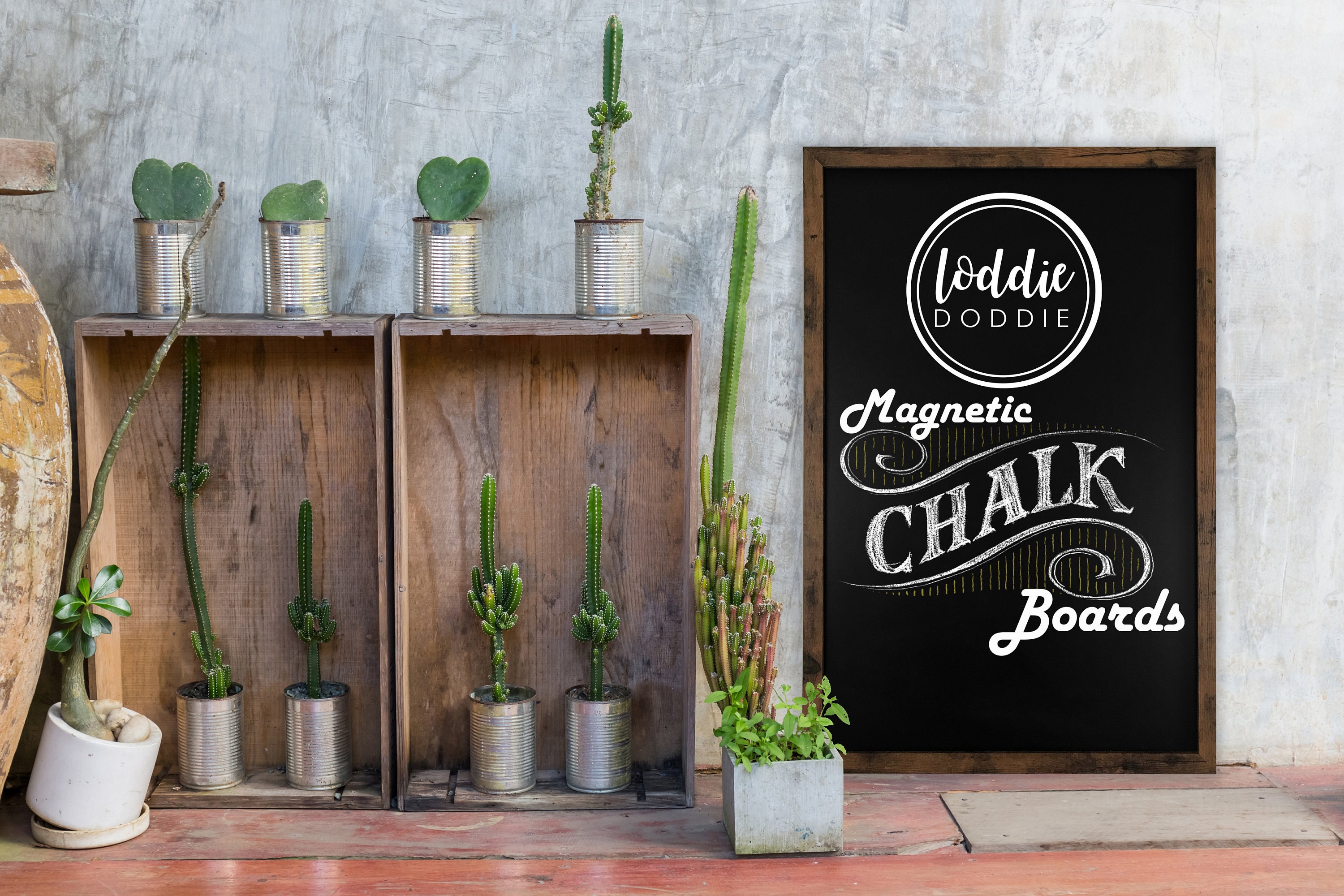 LARGE 24"x36" Rustic Framed Magnetic Chalk Board