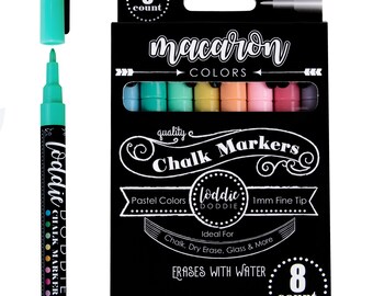 8ct Fine Point Chalk Markers - Macaron Pastel Colors