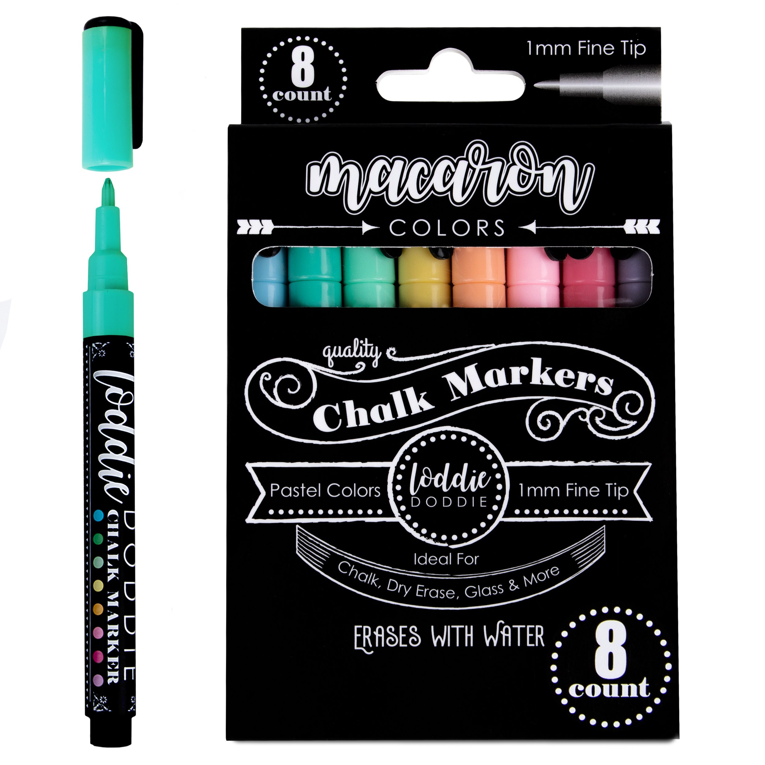 Loddie Doddie Colored Gel Pens for Note Taking, Ballpoint Ink Gel Pens with 1mm Tip, 24-Pack Colored Pens in 6 Neon, Metallic