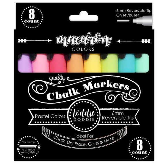8ct Fine Point Chalk Markers Macaron Pastel Colors 