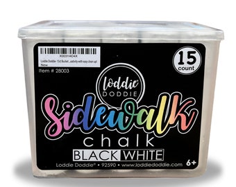 15ct Tub of Sidewalk Chalk - Black and White Sticks