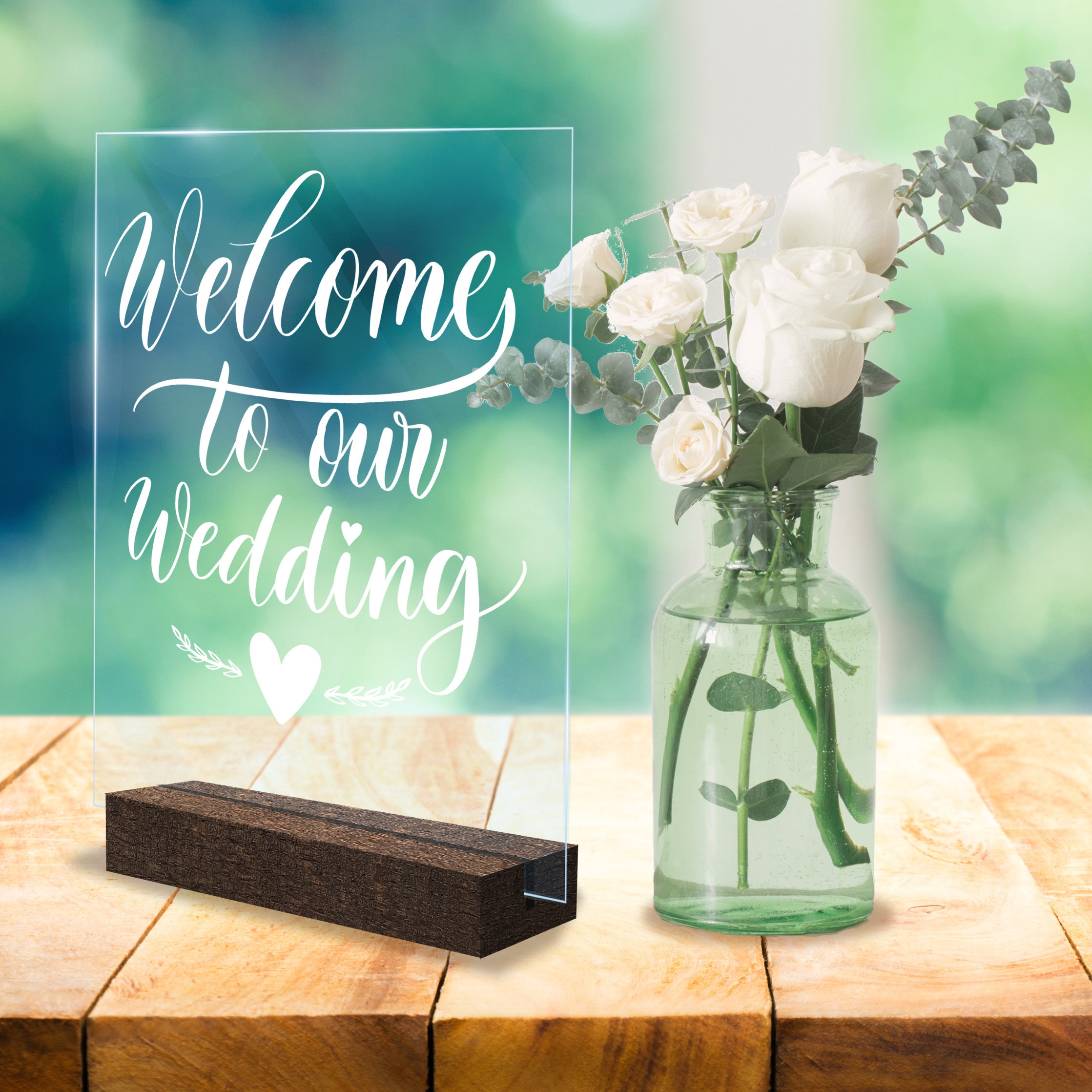 Acrylic Signs With Rustic Brown Wood Stand 5x6 Signs 4 - Etsy