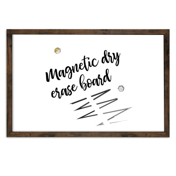 Magnetic Wall Chalkboard Monthly Calendar, Rustic Wood Frame Large Chalkboard Calendar, 24 inch x 30 inch, Wall Mount, with Chalk Markers & Magnets