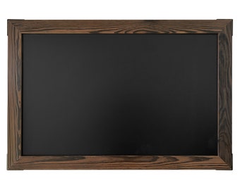 20 x 30 Rustic Brown Real Wood Frame Magnetic Chalkboard