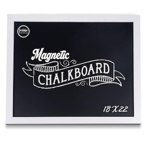 18"x22" Farmhouse White Framed Magnetic Chalk Board