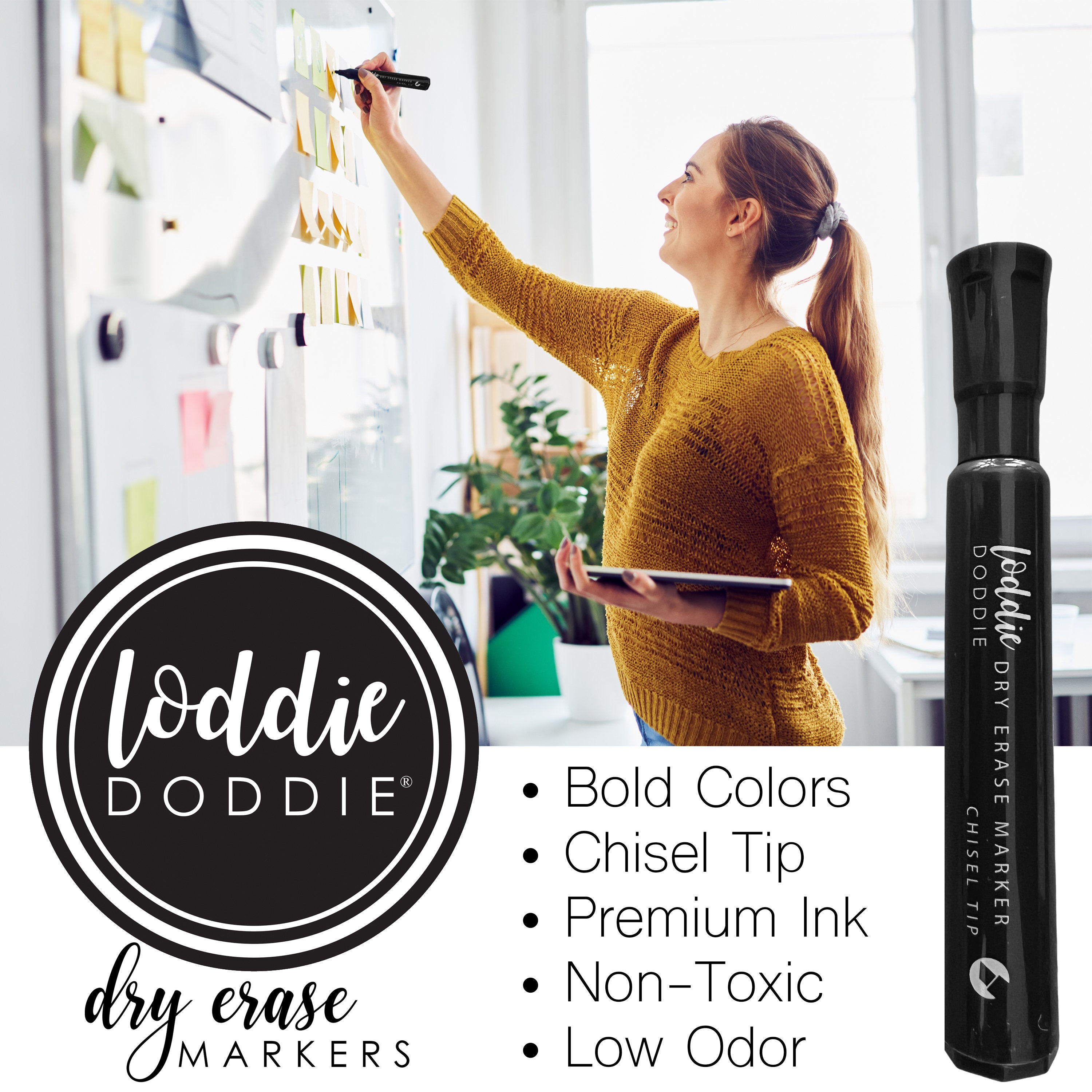 Loddie Doddie 10ct Magnetic Dry Erase Markers with Eraser Caps
