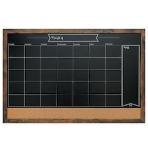 24x36 Magnetic Chalkboard Calendar: Cork Bulletin Board Combo