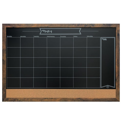 18x24 Chalkboard Calendar and Bulletin Combo Board Includes Etsy