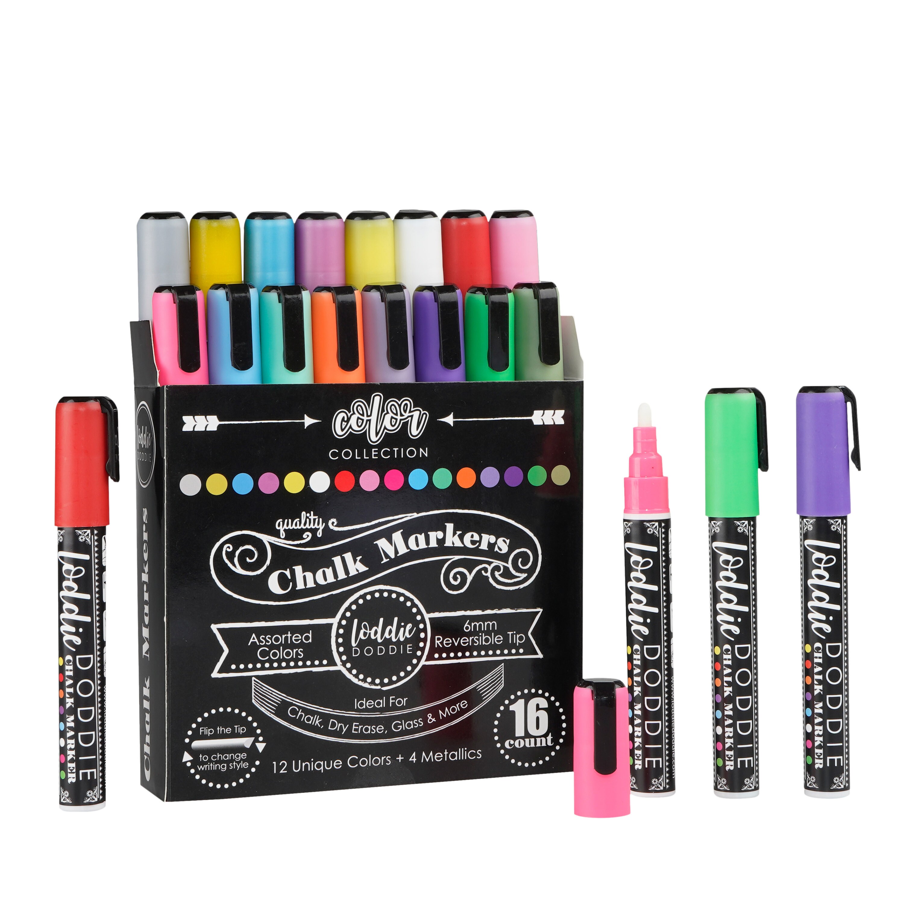 Fine Tip Chalk Pens 3 pack - White - reversible tip liquid chalk (round and  chisel) markers FREE SHIPPING