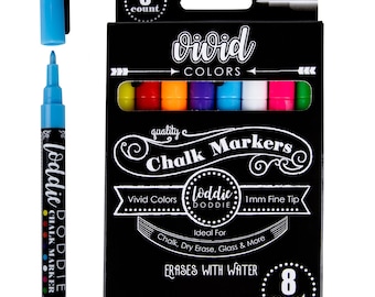 8ct Fine Point Chalk Markers - Vivid Colors
