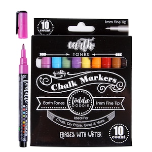 10ct Fine Point Chalk Markers - Earth Tones