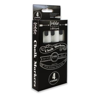 4 Count Bright White Liquid Chalk Markers by Loddie Doddie image 2