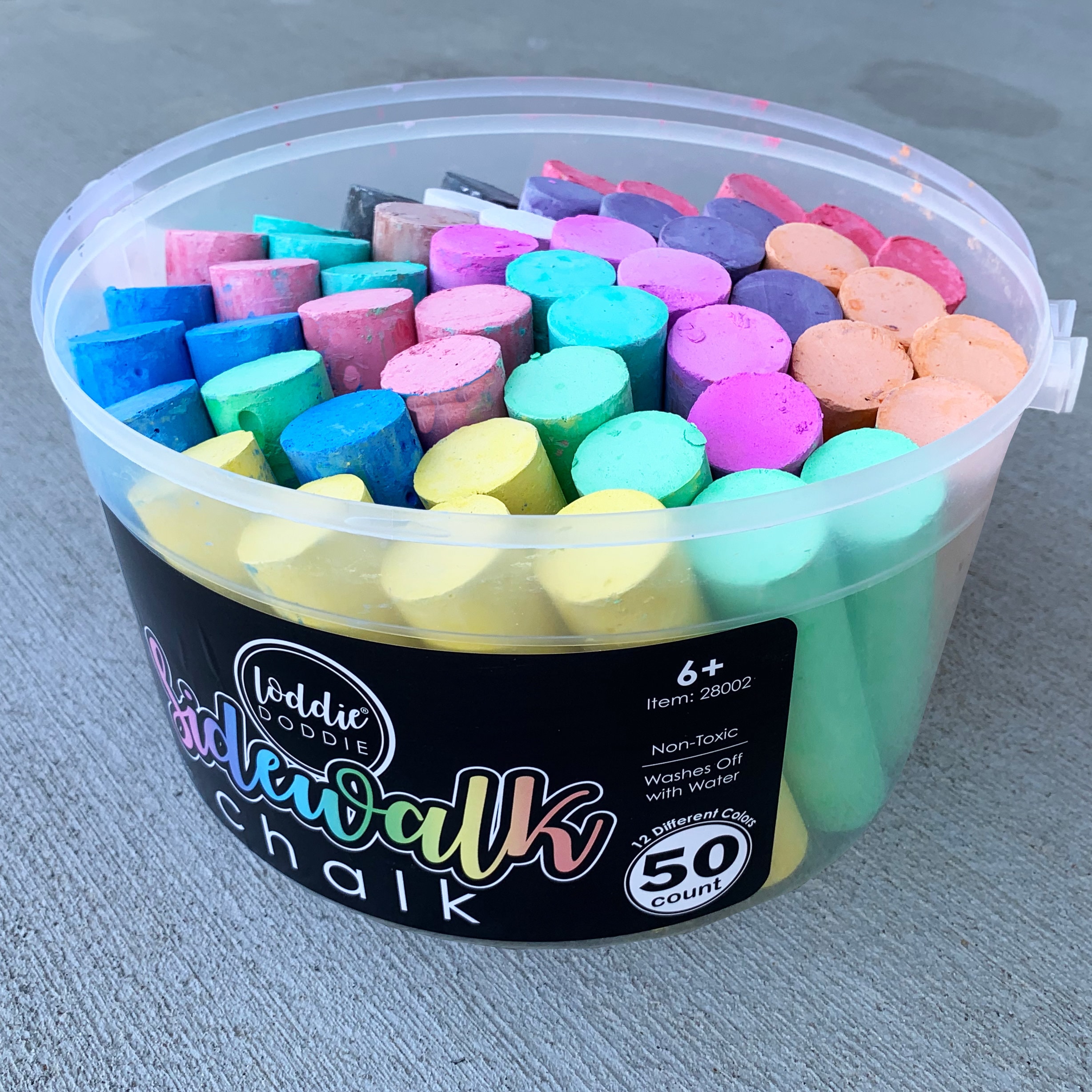 50ct Bucket of Sidewalk Chalk 12 Unique Colors Etsy