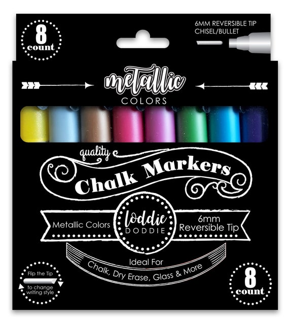 Liquid Chalk Markers - Set of 8 6 mm Fine Tip Chalk Pen + Free 24x Chalkboard Stickers, Other