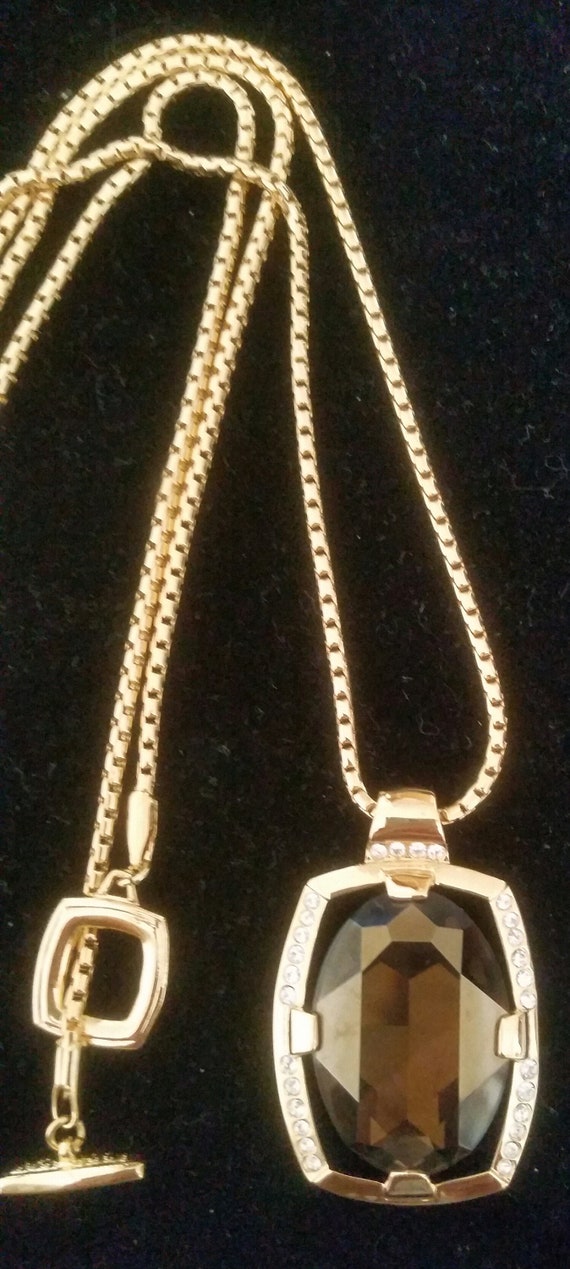 Vintage crystal pendant necklace Gem