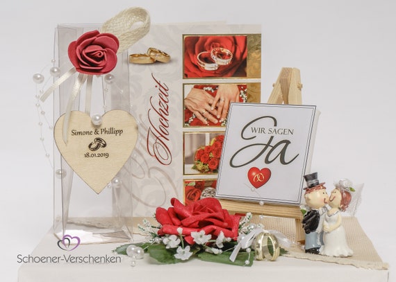 Geldgeschenk zur Hochzeit mit Gravur