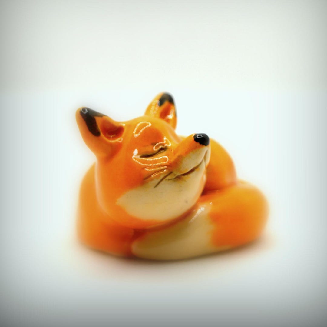Handmade Ceramic Fox Figurine: Desk Buddy - Etsy