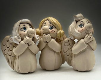 Handmade Ceramic Angel Figurine: Home Decor Gift