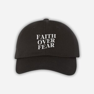 Faith Over Fear Christian Hat, Faith Bible Verse Hat, Scripture Inspired Christian Cap, Religious & God Loving Dad Hat