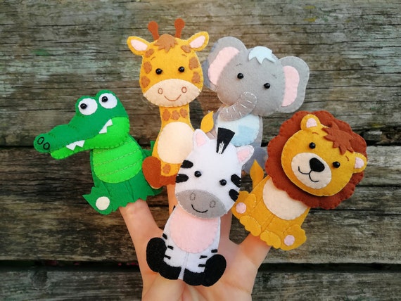 Felt Animals Safari Animals African Animals Finger Puppets - Etsy UK Felt Animals Safari Animals African Animals Finger Puppets - Etsy UK
