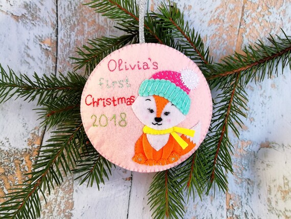 custom ornaments fox baby